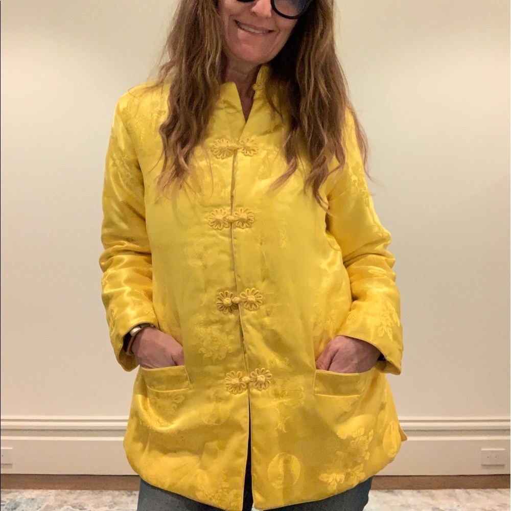 Beautiful Chinese bright yellow satin coat